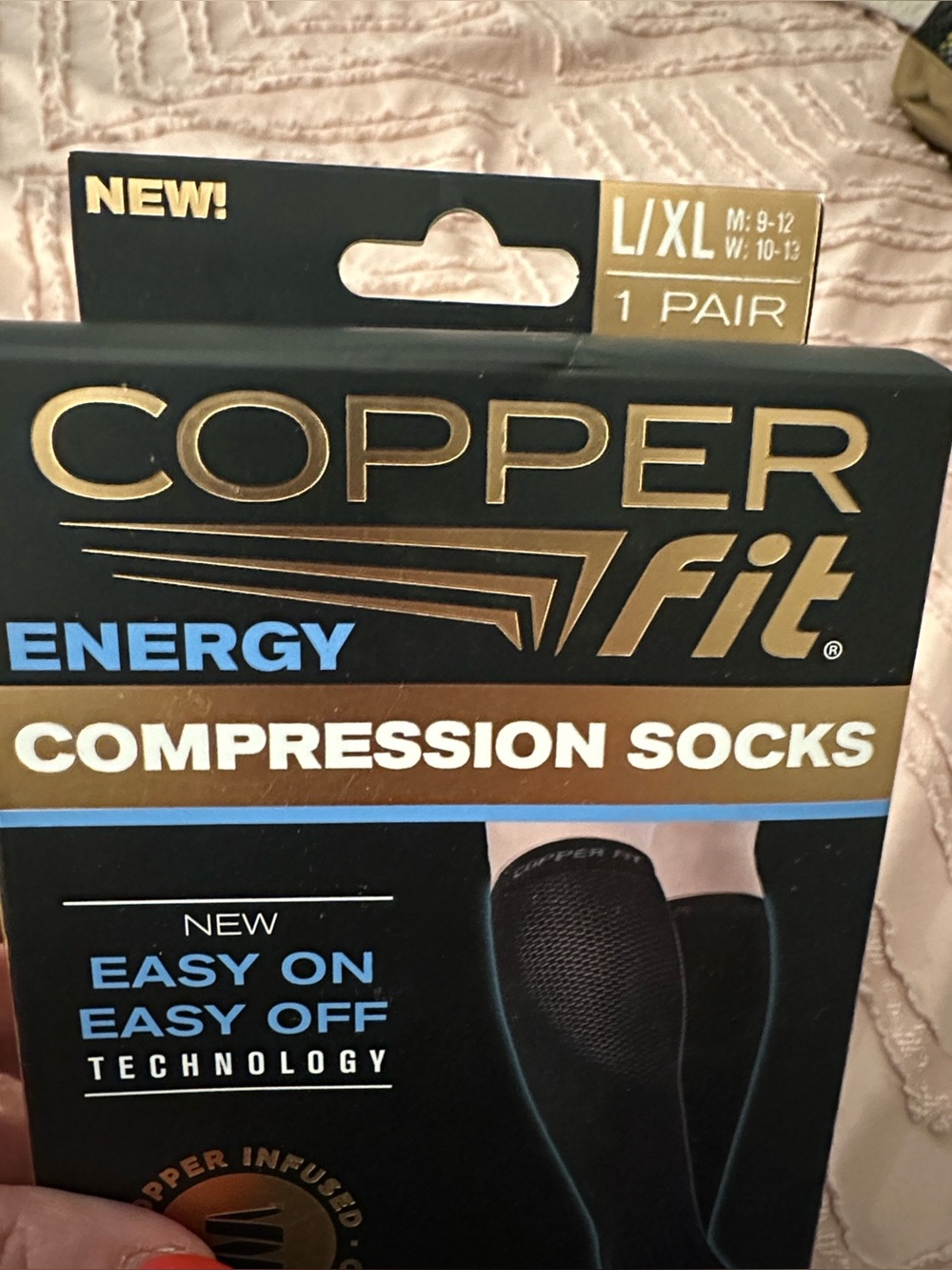 Men’s Black Copper Infused Compression Socks - Energy L/XL brand new